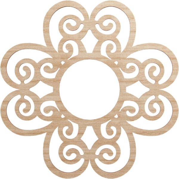 Ekena Millwork Cohen Wood Fretwork Pierced Ceiling Medallion, Alder, 20"OD x 6 7/8"ID x 1/4"T CMWP20X20X0250COAL - main